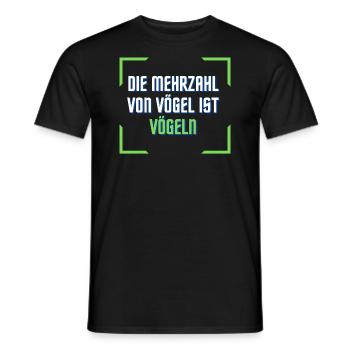 Die Mehrzahl von Vögel ist VÖGELN - Männer T-Shirt - Schwarz - Vorne - AI Model Male 178 light (178cm)