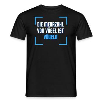 Die Mehrzahl von Vögel ist VÖGELN - Männer T-Shirt - Schwarz - Vorne - AI Model Male 178 light (178cm)