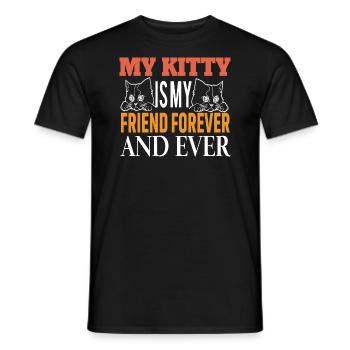 cat MY KITTY IS MY FRIEND FOREVER AND EVER - Men's T-Shirt - black - Front - AI Model Male 178 light (178cm)