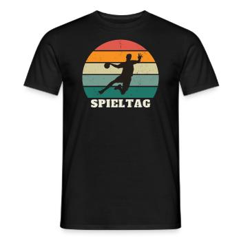 Handball Spieltag Shirt - T-Shirt oder Pullover - Männer T-Shirt - Schwarz - Vorne - AI Model Male 178 light (178cm)