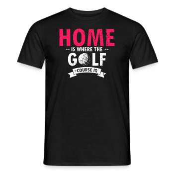 Home Is Where The Golf Course Is Awesome Retro - Men's T-Shirt - black - Front - AI Model Male 178 light (178cm)