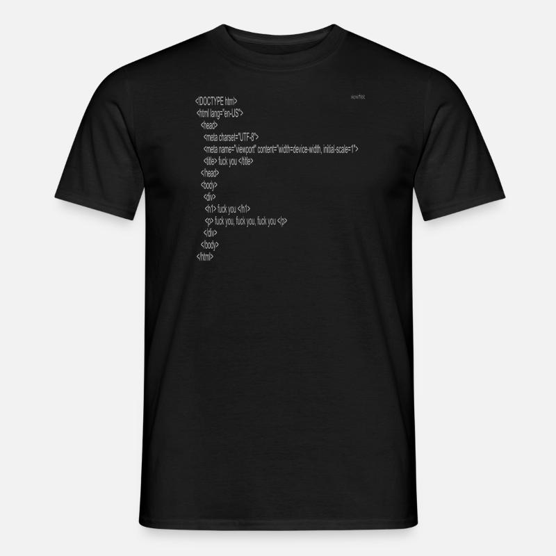 F*ck you - html code - Men's T-Shirt - black