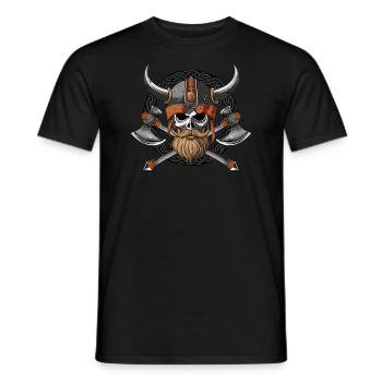 Norsemen viking warrior skull - Männer T-Shirt - Schwarz - Vorne - AI Model Male 178 light (178cm)