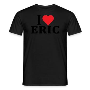 t-shirt J’adore Eric idée cadeau t-shirt - T-shirt homme - noir - Devant - AI Model Male 178 light (178cm)