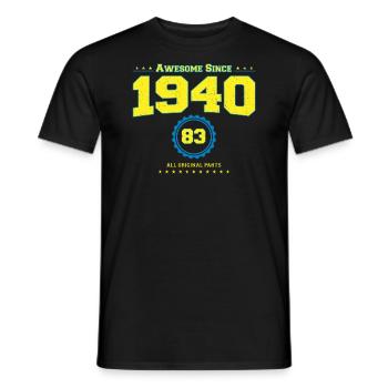 Awesome 1940 Shirt für Männer Frauen 83 Jahre alt 83. - Männer T-Shirt - Schwarz - Vorne - AI Model Male 178 light (178cm)