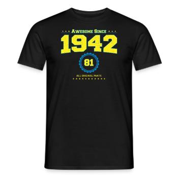 Super chemise 1942 pour hommes femmes 81 ans 81st - T-shirt homme - noir - Devant - AI Model Male 178 light (178cm)
