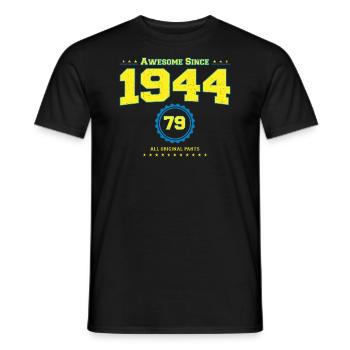 Tolles 1944 Hemd für Männer Frauen 79 Jahre alt 79. - Männer T-Shirt - Schwarz - Vorne - AI Model Male 178 light (178cm)