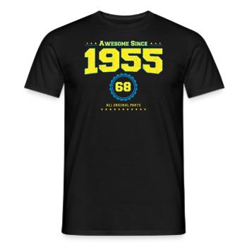 Awesome 1955 Shirt für Männer Frauen 68 Jahre alt 68. - Männer T-Shirt - Schwarz - Vorne - AI Model Male 178 light (178cm)