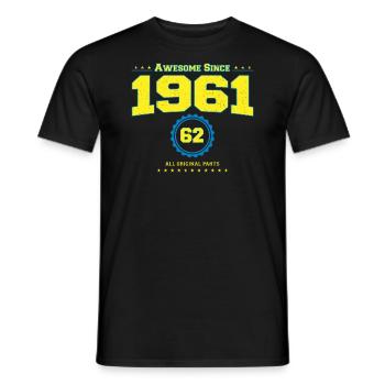 Super chemise 1961 pour hommes femmes 62 ans 62ème - T-shirt homme - noir - Devant - AI Model Male 178 light (178cm)