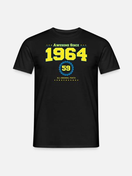 Awesome 1964 Shirt für Männer Frauen 59 Jahre alt 59th - Männer T-Shirt - Schwarz