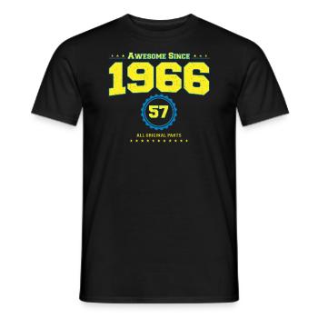 Super chemise 1966 pour hommes femmes 57 ans 57ème - T-shirt homme - noir - Devant - AI Model Male 178 light (178cm)