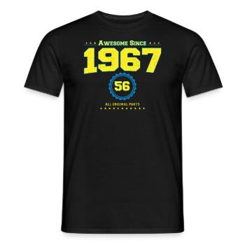 Super chemise 1967 pour hommes femmes 56 ans 56ème - T-shirt homme - noir - Devant - AI Model Male 178 light (178cm)