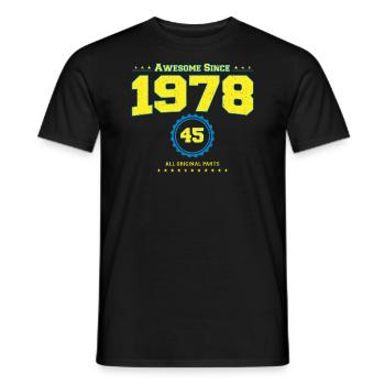 Super chemise 1978 pour hommes femmes 45 ans 45ème - T-shirt homme - noir - Devant - AI Model Male 178 light (178cm)