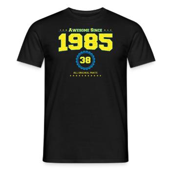 Awesome 1985 Shirt für Männer Frauen 38 Jahre alt 38. - Männer T-Shirt - Schwarz - Vorne - AI Model Male 178 light (178cm)