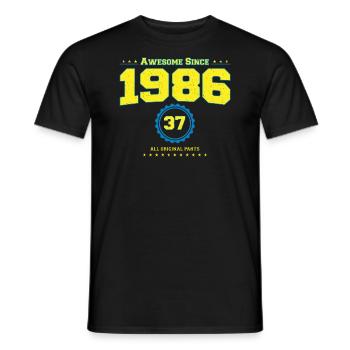Awesome 1986 Shirt für Männer Frauen 37 Jahre alt 37th - Männer T-Shirt - Schwarz - Vorne - AI Model Male 178 light (178cm)