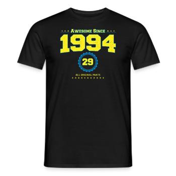 Super chemise 1994 pour hommes femmes 29 ans 29ème - T-shirt homme - noir - Devant - AI Model Male 178 light (178cm)