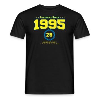 Awesome 1995 Chemise pour Hommes Femmes 28 ans 28ème - T-shirt homme - noir - Devant - AI Model Male 178 light (178cm)