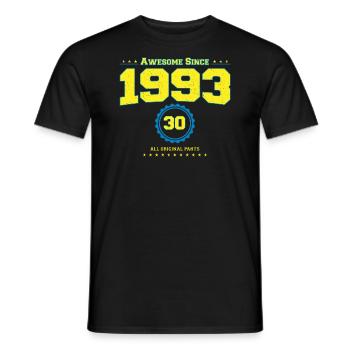 Super chemise 1993 pour hommes femmes 30 ans 30ème - T-shirt homme - noir - Devant - AI Model Male 178 light (178cm)