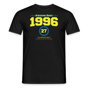 Super chemise 1996 pour hommes femmes 27 ans 27ème - T-shirt homme - noir - Devant - AI Model Male 178 light (178cm)