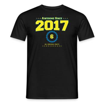 Awesome 2017 Shirt for Men Women 6 Year Old 6th - Men's T-Shirt - black - Front - AI Model Male 178 light (178cm)