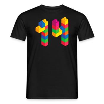 Cute Block Building 14th Birthday Gift 14 Year - Men's T-Shirt - black - Front - AI Model Male 178 light (178cm)