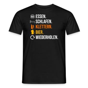 Bergsteigen Bier Bouldern Klettern Kletterer - Männer T-Shirt - Schwarz - Vorne - AI Model Male 178 light (178cm)