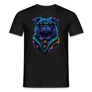 Graffiti Cyberpug - Männer T-Shirt - Schwarz - Vorne - AI Model Male 178 light (178cm)