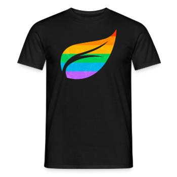 Gay Pride Parade LGBTQ+ Rainbow Flag Body Positive - Men's T-Shirt - black - Front - AI Model Male 178 light (178cm)