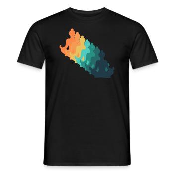 Retro Yoga - Männer T-Shirt - Schwarz - Vorne - AI Model Male 178 light (178cm)