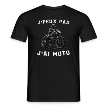 J'Peux Pas J'ai Moto Homme Motard Biker Humour - T-shirt homme - noir - Devant - AI Model Male 178 light (178cm)