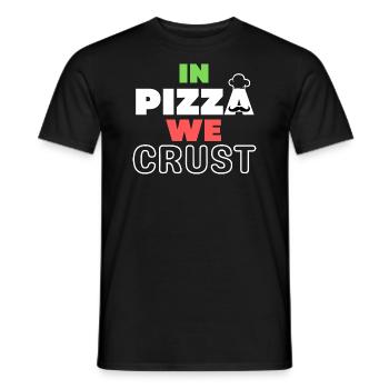 In Pizza We Crust - Men's T-Shirt - black - Front - AI Model Male 178 light (178cm)