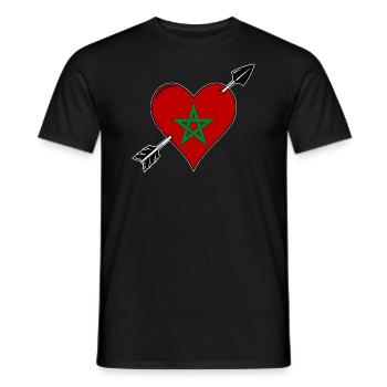 Marokko Flagge Herz verliebt - Männer T-Shirt - Schwarz - Vorne - AI Model Male 178 light (178cm)