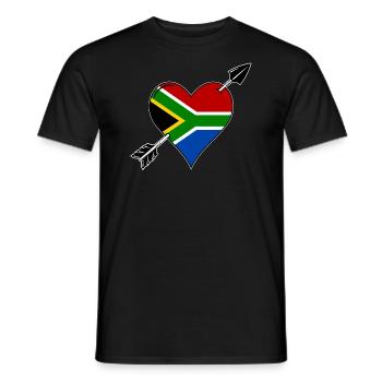 L’Afrique du Sud drapeau coeur amoureux - T-shirt homme - noir - Devant - AI Model Male 178 light (178cm)