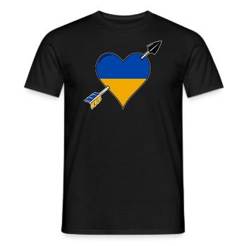Ukraine drapeau coeur amoureux - T-shirt homme - noir - Devant - AI Model Male 178 light (178cm)