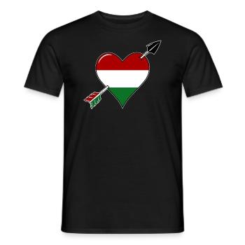 Ungarn Flagge Herz verliebt - Männer T-Shirt - Schwarz - Vorne - AI Model Male 178 light (178cm)