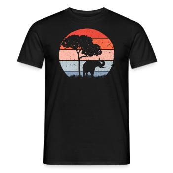 Éléphant Faune - T-shirt homme - noir - Devant - AI Model Male 178 light (178cm)