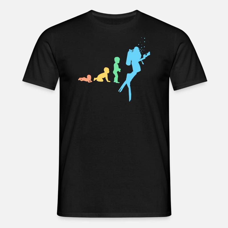 Evolution Diver - Männer T-Shirt - Schwarz