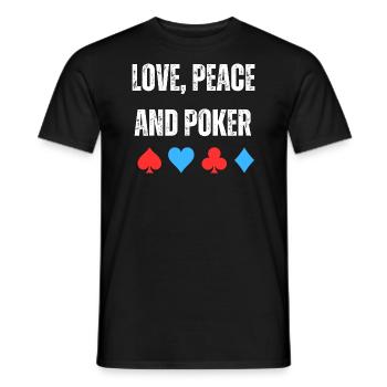 Love, Peace and Poker - Männer T-Shirt - Schwarz - Vorne - AI Model Male 178 light (178cm)