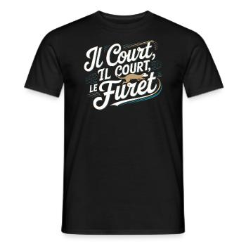 Il court, il court le furet - T-shirt homme - noir - Devant - AI Model Male 178 light (178cm)