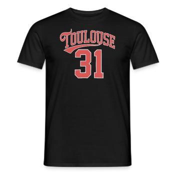Toulouse 31 - T-shirt homme - noir - Devant - AI Model Male 178 light (178cm)