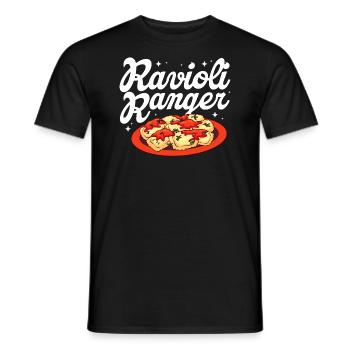 ravioli ranger Design for a enthusiast of pasta - Men's T-Shirt - black - Front - AI Model Male 178 light (178cm)