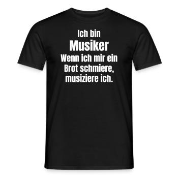 Musician makes music while smearing bread - Men's T-Shirt - black - Front - AI Model Male 178 light (178cm)
