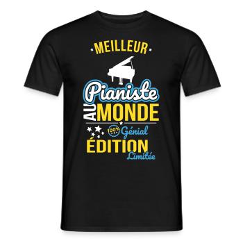 Bester Pianist der Welt - 100% Awesome - Männer T-Shirt - Schwarz - Vorne - AI Model Male 178 light (178cm)