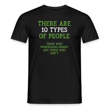 Types binaires - T-shirt homme - noir - Devant - AI Model Male 178 light (178cm)