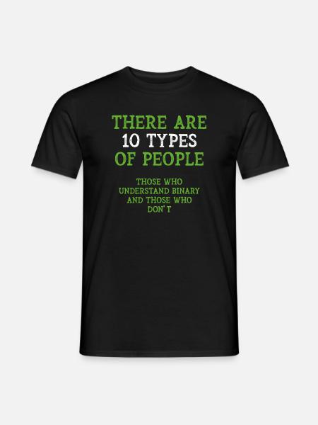 Binary Types - Männer T-Shirt - Schwarz