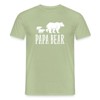 Papa Bear - Männer T-Shirt - Sage - Vorne - AI Model Male 178 light (178cm)