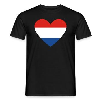 Coeur Pays-Bas Hollande - T-shirt homme - noir - Devant - AI Model Male 178 light (178cm)