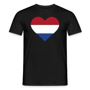 Hollande Pays-Bas dans l’idée cadeau coeur - T-shirt homme - noir - Devant - AI Model Male 178 light (178cm)