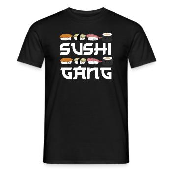 Sushigang Sushiarten Spruch mit Gesichtern - Männer T-Shirt - Schwarz - Vorne - AI Model Male 178 light (178cm)