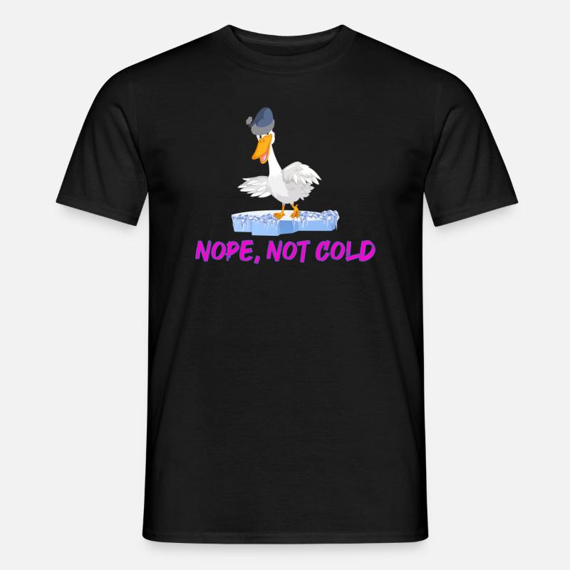 vinterbadning isbadning nej, ikke koldt vinterbadning - Mænd T-shirt - sort